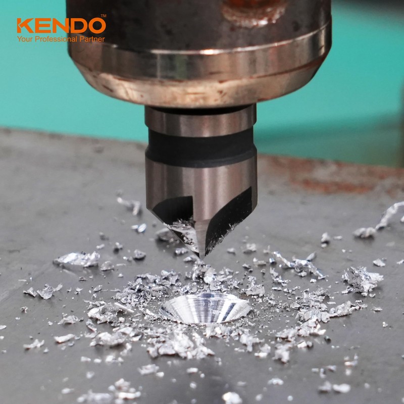 KENDO 5PCS Countersink Drill Bit Set, High Speed Steel Countersink