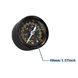 40mm Air Pressure Gauge POWERTOOL 0-150 PSI Pressure Gauge Meter with 1/8" BSP Thread for Air Compressor (Black)