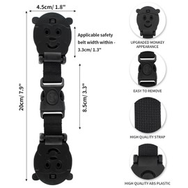 QOPAHI Anti Escape Baby Harness Chest Clip with Buckle, Prevent Children/Kids Taking Their Arms Out of High Chairs/Strollers/Baby Reins(2 Pack, Black)