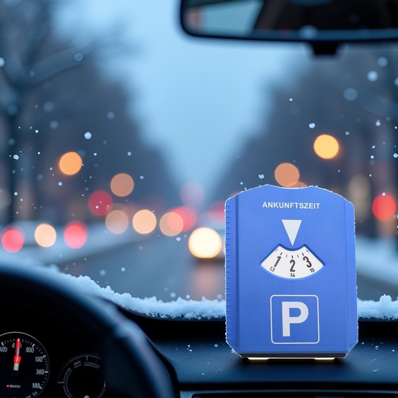 BWESOO Blue Digital Parking Timer Parking Disc with Ice Scraper