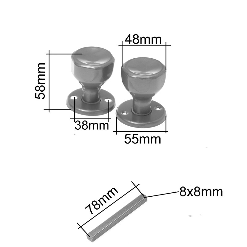 Aqbau® Door Knob Rotatable with Rosette PZ | Button Push