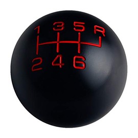 DEWHEL Black/Red Aluminum Shift Knob 6 Speed Short Throw Shifter M10X1.5 M12X1.25 M10X1.25 M8X1.25 Adapter Thread Reverse on Top Right