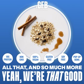 The GFB Maple Raisin Protein Oatmeal Cups - Unique Pop-Up Bowl - Gluten Free, Plant Based, Non GMO, Sustainably Made - Ridiculously Tasty, Healthy, Vegan Protein Instant Oatmeal, 2 oz (6 Count)