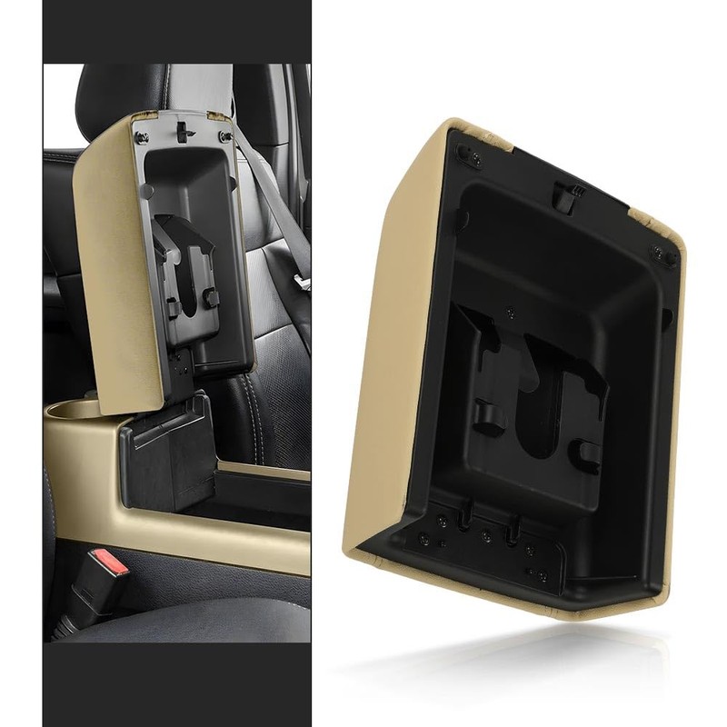 DOTCOM Beige Center Console Armrest Lid Latch Kit Compatible with