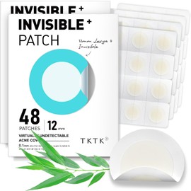 TKTK Pimple Patches, 12mm Invisible Acne Patches for Face with Salicylic Acid, 0.01cm Extra Thin Outer Edge, Hydrocolloid Zit Patch for Pustule, Whitehead, Cystic Acne Spot Treatment, 96 Count