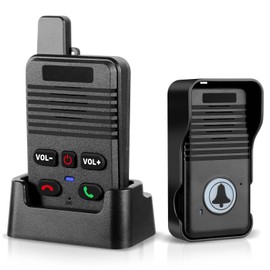 Wireless Doorbell, Waterproof Full Duplex Doorbell Wireless Upgrade, 1000ft Range, Door Bell Two Way Communication, 8 Volume Levels, 4 Chime Wireless Doorbells for Home House Business (1Pack Black)