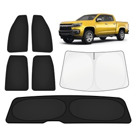 KUST Car Window Shades for Chevy Colorado 2015-2022 Windshield Sun Shade Side Window Cover UV Block Privacy Protection Colorado Accessories Foldable Front Rear Full Set 6PCS