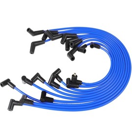 Juego de cables de bujía de 10,5 mm compatibles con Ford SB SBF 289 302 F150 Mustang 5.0L 5.8L, Racing Blue Wires DT-12259C301