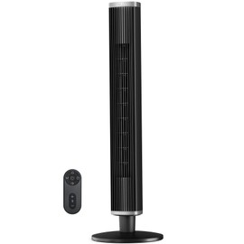 COWSAR Tower Fan with Remote, 6 Speeds, 4 Modes, 24H Timer, 60° Oscillation for Bedroom, Office, Kitchen, 41-Inch Bladeless Tower Fan,Black