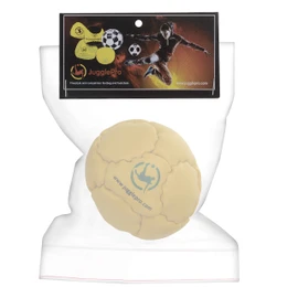 Juggle Pro Hacky Sack Footbag with 14 Panels - Sumo Model - Foot Fitting - Yellow Faux Leather, Plastic Pallets Filled, Hand Stitched