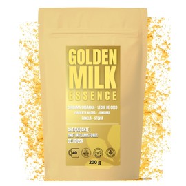 Golden Milk Leche Dorada con Cúrcuma Leche de Coco MCT Canela Cardamomo y Clavo – Energía Natural y Multiples Beneficios 20 Porciones de 10 gramos c/u. Sin Azúcar