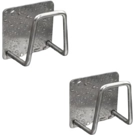 Ganchos para Pared 4 Piezas, Adhesivos Acero Inoxidable, Porta Esponja Fregadero, Soporte para Esponja de Fregadero, Accesorios de Gancho Pared Cocina, Baño, Muebles (2 pcs)