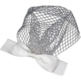 Wedding Mesh Hair comb for Brides, Bow-Tie Short Veil White