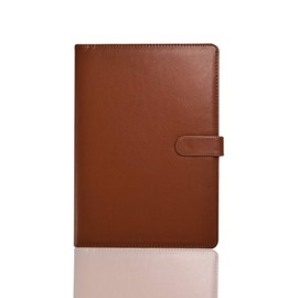 A4 Portfolio Case, Executive Business Document Organizer with Clipboard & Pad, Card Holder for School Office Conference (Brown)