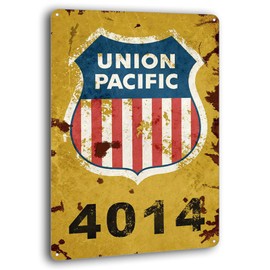 BAYABU Union Pacific Railway Logo Train Railroad Rustic Retro Wall Decor Metal Tin Sign 8 x 12 inches