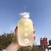 480ml Milk Juice Cute Water Bottle with Scale 2 Lids
