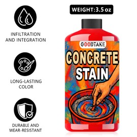 GOODTAKE Liquid Cement Color | Concrete & Cement Dye Colorant | 3.5 oz (100 ml) | Water-Based | Concentrate | Dye, Tint, Pigment | Odorless & Non-Toxic |for Mortar, Grout, Gypsum (Brown, 3.5 oz)