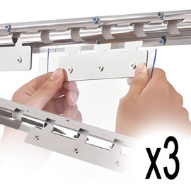 Acepunch Strip Curtain Hardware PVC Universal Mount Hanger Easy to Install Precision Mounting Brackets for Plastic Vinyl Strips - 4.4' / 135cm AP1450