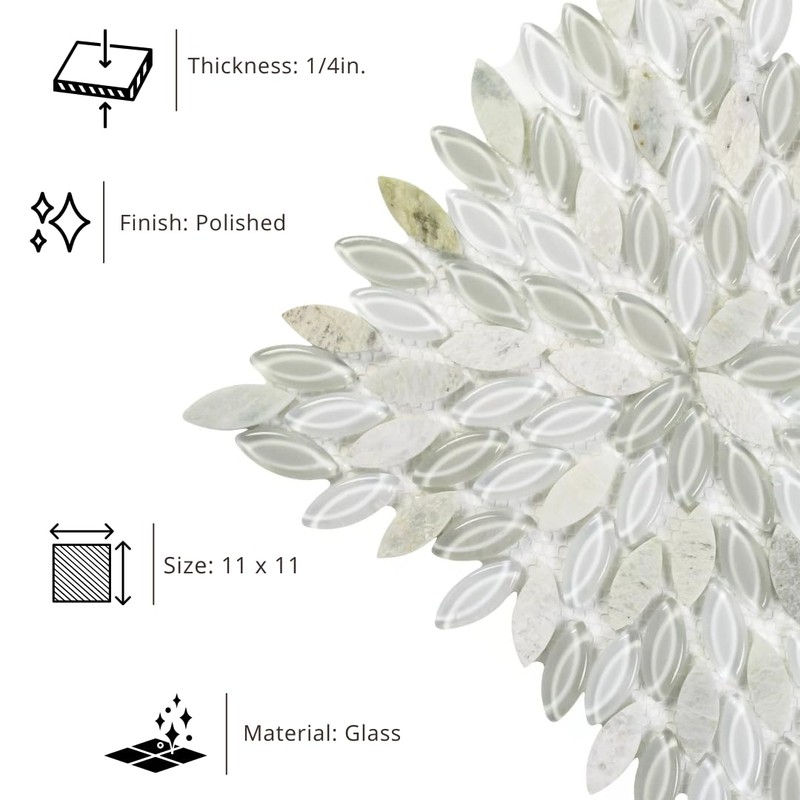 Tenedos HTC252 Verdant Harmony Marble Mosaic Tile