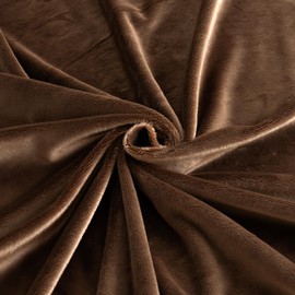 Qidkeo Minky Fabric by The Yard for Pillows, Toys, Garments, Baby Products, and Blankets 60" Wide(Brown,1Yard)