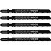 kwb 5 x Jigsaw Blades for Wood, Fine, 100 mm