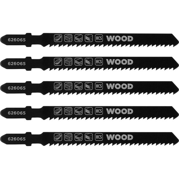 kwb 5 x Jigsaw Blades for Wood, Fine, 100 mm