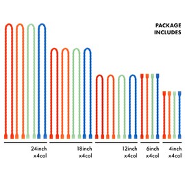 Gesipor 20 PCS Silicone Cable Ties - Reusable Rubber Twist Ties Bendable Steel-Core Cable Ties for Bundling and Holding, All Purpose Cord Tie for Indoor and Outdoor (4"+6"+12"+18"+24")