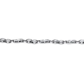 PalmBeach Jewelry Platinum-plated Sterling Silver Round Genuine Diamond Hearts & Wings Ankle Bracelet (1/7 cttw, I Color, I3 Clarity), 9 inch, Metal, Diamond