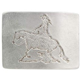 BELTINGER Cowgirl Belt Buckle 4.0 cm Buckle Belt Buckle Riding Accessories 40 mm Solid for Riding and Western Outfit, Antique silver
