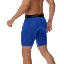 Runhit 2 Pack Compression Shorts for Men Spandex Performance Athletic Shorts Workouts Sports Running Underwear Black Royal Blue L