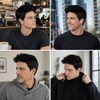 Black Wigs for Men Short Layered Synthetic Male Guy Wig