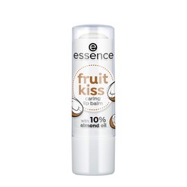 essence fruit kiss caring lip balm, lip balm, with 10% almond oil, no. 06 coconut pleasure, transparent, nourishing, smoothing, with oils, natural, vegan, without preservatives (4.8 g)