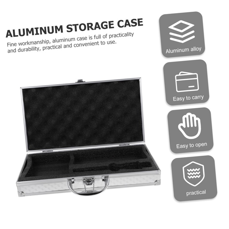 Vaguelly Aluminum Tool Storage Box Hard Shell Carrying Case for