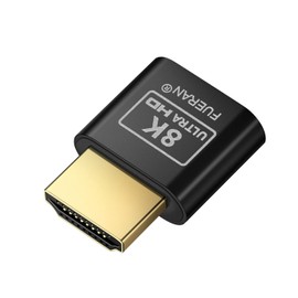 FUERAN 2K 4K 8K HDMI Dummy Plug-Virtual Monitor Display Emulator Headless Adapter 3840x2160@60Hz 1080@120HDR DVI EDID Emulator (8K-1080@60-7680×4320@19)