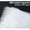 HERKKA Trading Card Sleeve Pages, 100 Pack 9 Pocket Album
