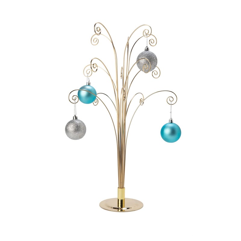Creative Hobbies 20 Inch Tall Ornament Display Tree, Bright Brass