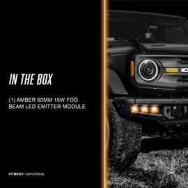 ORACLE Lighting 60mm 15W Low Beam LED Emitter | 1000 Lumen Output Fog Beam for Cars, Trucks & UTVs, 1 Module (Amber), Part # 5821-005