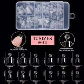 Ultra Soft Gel Tips Puntas De Uñas Extra Cortas 140 pzas Extra Corto Suave Unas de Gel (Ovalada Extra Cortos, Transparente)