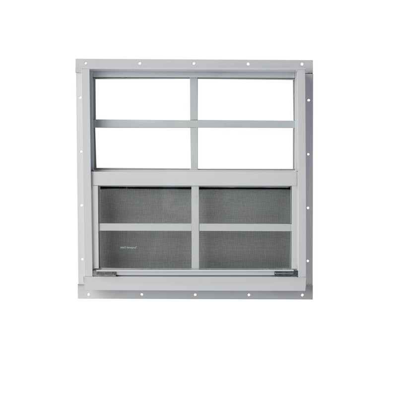 Shed Window 16x16 White - Vertical Slider with Tempered Glass