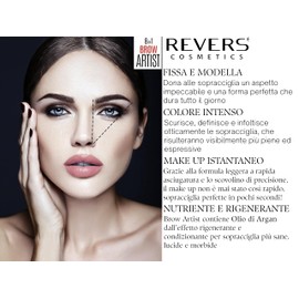 REVERS COSMETICS Brow Artist 8-in-1 Concealer Gel for Eyebrows, Intensifies and Darkens Colour, Shapes and Gives Volume, Visibly Fuller and Always Organised Eyebrows (06 Black)