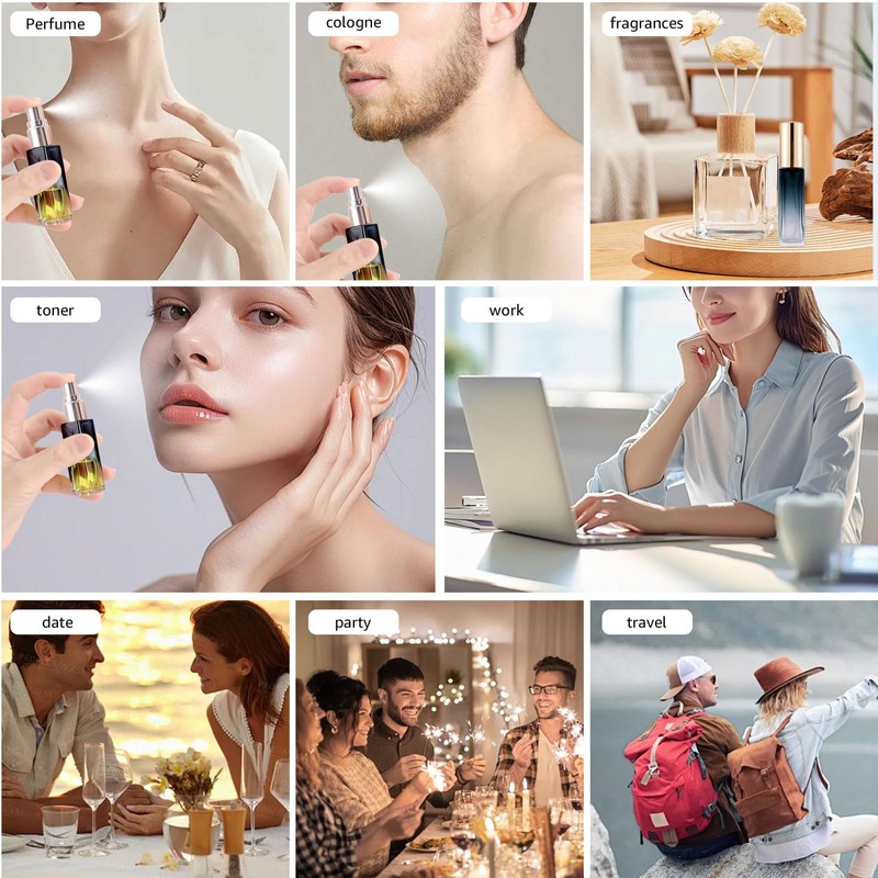 Kesell 11pack 10ml Glass Spray Bottle, Mini Square Perfume Bottle
