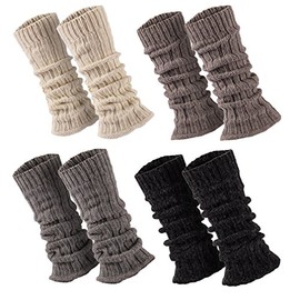Sockenversandhandel Women's Teens 1 Pair Chunky Knit Legwarmers with Alpaca Wool Soft and Warm approx. 30-36 cm long, in white, light grey, anthracite, taupe, one size -