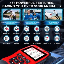 Topdiag JD906 OBD2 Escáner: comprobación de la luz del motor, lector de código, datos en vivo, modo 6 y modo 8, preparación I/M, probador de batería más nuevo 2024 - Herramienta de diagnóstico de