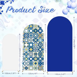 Newwiee Set of 3 Amalfi Coast Wedding Arch Cover 8ft, 7.2ft, 6.6ft, Spandex Fitted Wedding Arch Covers for Birthday Party Decor