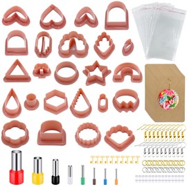 SENHAI Modelling Clay Cutters Cute Shape with Earring Cards Hooks Round Circle Shape for Polymer Clay Jewelry Making 24 Pieces