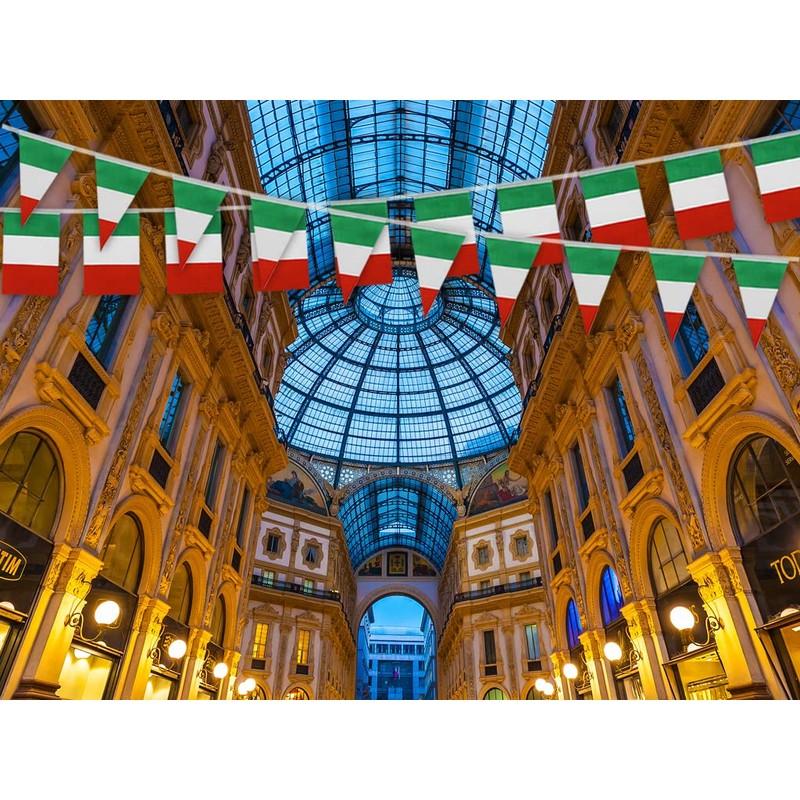 Italy Flag, Rectangular and Triangular Flags Bunting for Hanging, 60