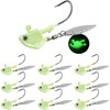 Jig Heads Hooks Underspin Crappie Jig Head with Willow Blade,10pcs