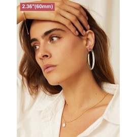 FOCALOOK Women's Creole Earrings Stainless Steel Statement Earrings Piercing Ear Round Hoop Earrings Large Earrings Vintage Jewellery Size 30 mm / 40 mm / 60 mm / 80 mm, Stainless Steel, No Gemstone