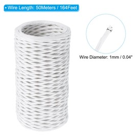 PATIKIL 164 Feet Floral Bind Wire Wrap Twine, 1mm Florist Wire Iron Wire Paper Covered Vine Wrapping Binding Wire for Flower Bouquets, White