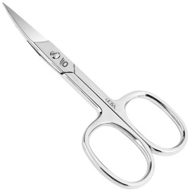 OCBA 3.5" Cuticle Nail Scissor Professional Stainless Steel Curved Blade Sharp Nail Scissor for Thick Toenails Men Women Suitable for Manicure Pedicure Eyebrows Nose Hair & Beard